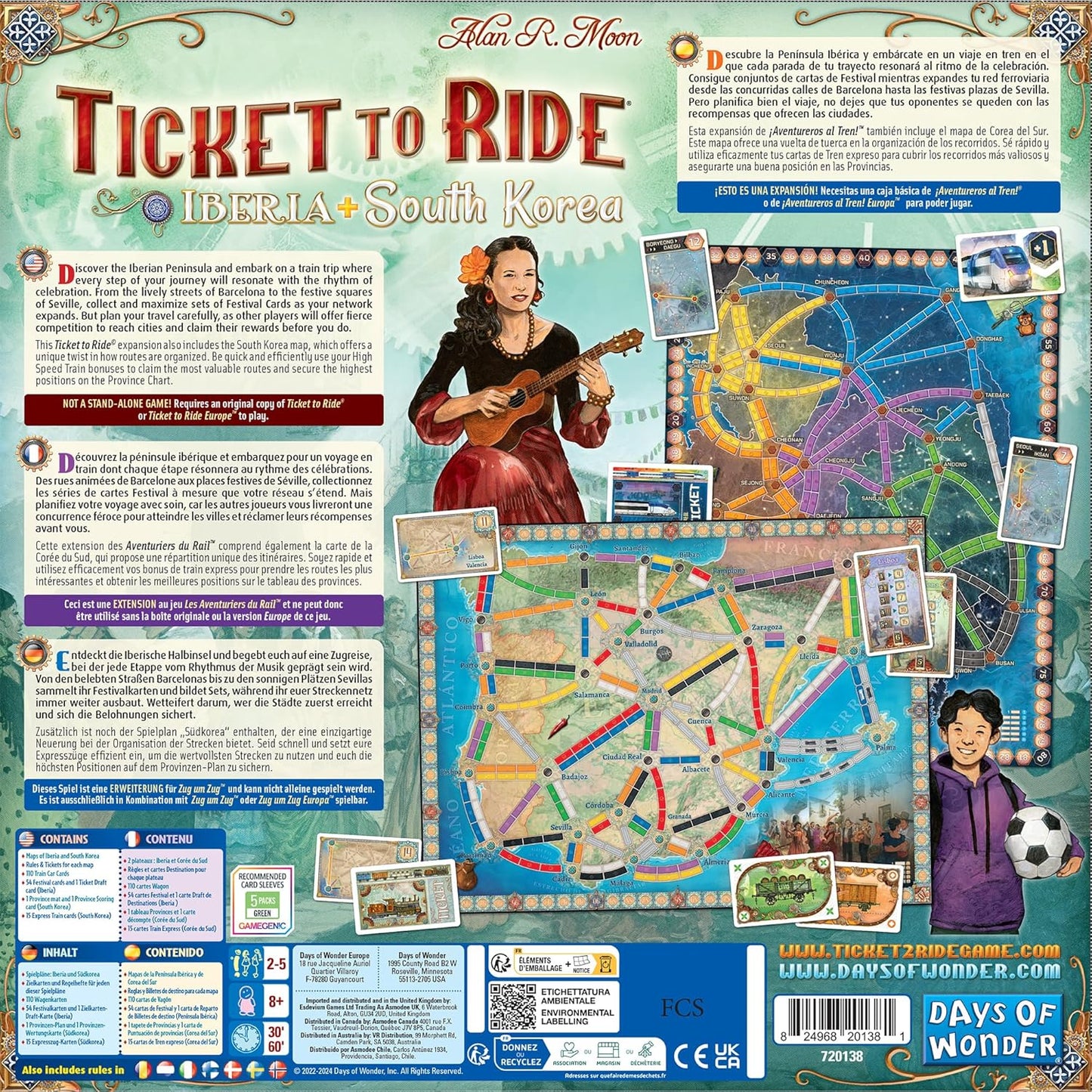 ¡Aventureros Al Tren! / Ticket to Ride - Iberia y Corea Del Sur (español)